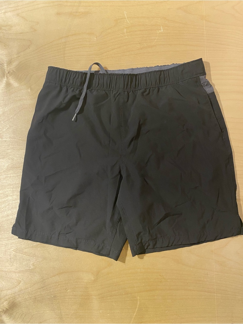 Speedo Black Men's Swim Trunks with Gray Drawcord XL (BD)